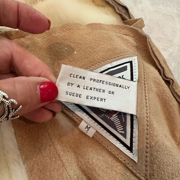 Marvin Richards Women's Genuine Leather Hooded Jacket Size M Faux Fur Lined Tan - Picture 15 of 15